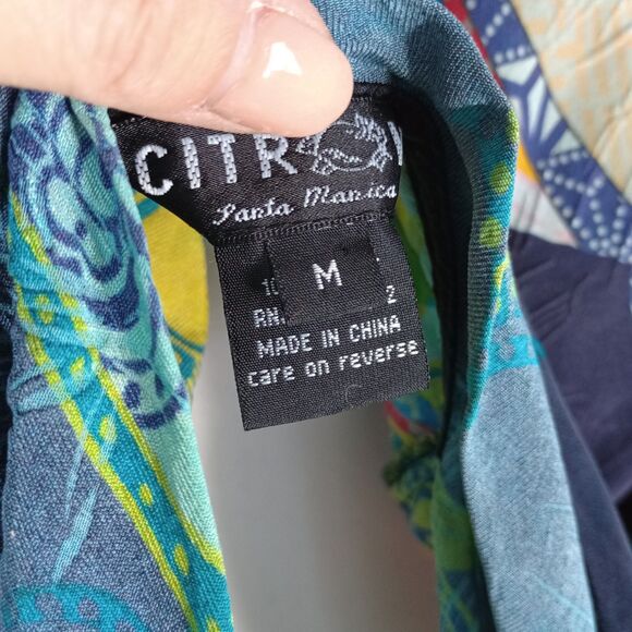 Citron Santa Monica Women's Open Front Cardigan Art Inspired Black Floral M - Picture 9 of 13